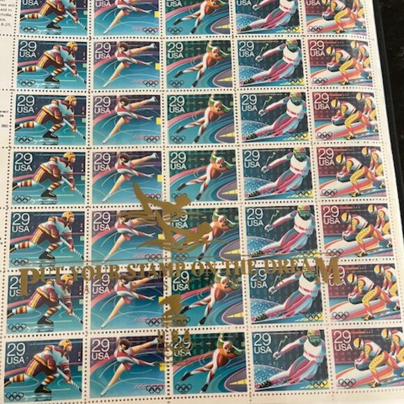 5 sheets of vintage 1988 Olympic Stamp Collection printed 1991 / 200 total - Picture 2 of 6
